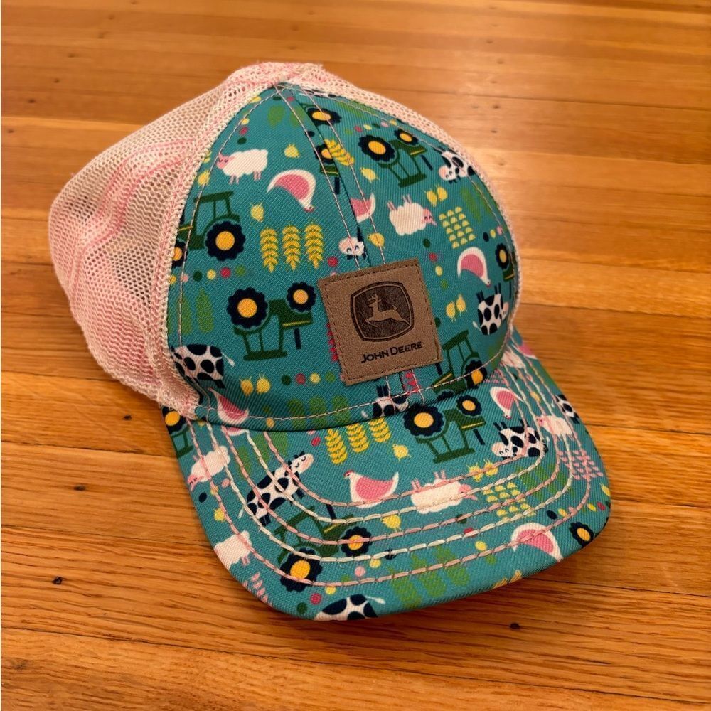 John Deere toddler farm animals themed mesh adjustable toddler hat cap